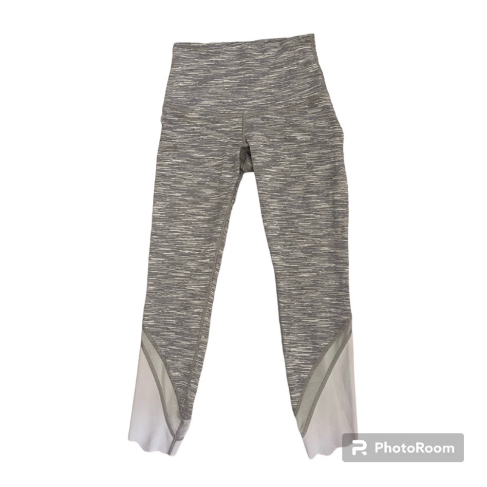Lululemon Wunder Under Gray Space Dye Scallop Hem Leggings